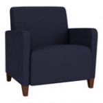 Lesro Ravenna Open House Black Fabric Oversized Guest Arm Chair with Walnut Wood Legs Lesro Ravenna Open House Black Fabric Oversized Guest Arm Chair with Walnut Wood Legs