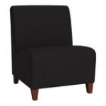 Lesro Ravenna Open House Black Fabric Oversized Guest Arm Chair with Walnut Wood Legs Lesro Ravenna Open House Black Fabric Oversized Guest Arm Chair with Walnut Wood Legs