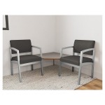Lesro Lenox Steel Patriot Plus Charcoal Vinyl Two Guest Arm Chairs with Sarum Twill Laminate Connecting Corner Table Lesro Lenox Steel Patriot Plus Charcoal Vinyl Two Guest Arm Chairs with Sarum Twill Laminate Connecting Corner Table