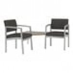Lesro Lenox Steel Patriot Plus Charcoal Vinyl Two Guest Arm Chairs with Sarum Twill Laminate Connecting Corner Table Lesro Lenox Steel Patriot Plus Charcoal Vinyl Two Guest Arm Chairs with Sarum Twill Laminate Connecting Corner Table