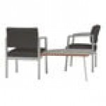 Lesro Lenox Steel Patriot Plus Charcoal Vinyl Two Guest Arm Chairs with Sarum Twill Laminate Connecting Corner Table Lesro Lenox Steel Patriot Plus Charcoal Vinyl Two Guest Arm Chairs with Sarum Twill Laminate Connecting Corner Table