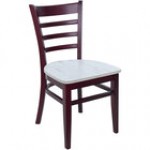 BFM Seating Berkeley Dark Mahogany Beechwood Ladder Back Side Chair with Relic Chestnut Seat BFM Seating Berkeley Dark Mahogany Beechwood Ladder Back Side Chair with Relic Chestnut Seat