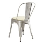 Lancaster Table & Seating Alloy Silver Indoor Cafe Chair with White Vinyl Cushion