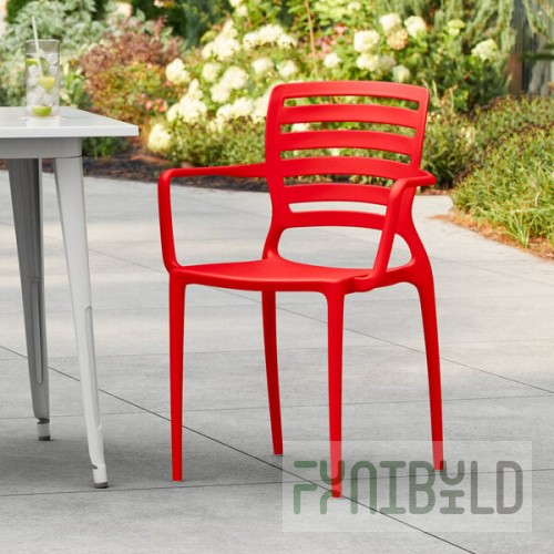 Lancaster Table & Seating Sol Buoy Red Resin Arm Chair