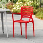 Lancaster Table & Seating Sol Buoy Red Resin Arm Chair Lancaster Table & Seating Sol Buoy Red Resin Arm Chair