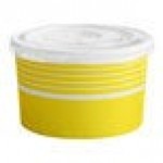 Choice 16 oz. Yellow Paper Frozen Yogurt / Food Cup With Flat Lid - 50/Case Choice 16 oz. Yellow Paper Frozen Yogurt / Food Cup With Flat Lid - 50/Case
