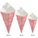 Carnival King 10 oz. Square Savory Printed Cardboard Fry Cone - 100/Pack Carnival King 10 oz. Square Savory Printed Cardboard Fry Cone - 100/Pack