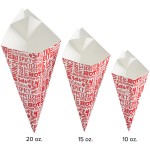 Carnival King 10 oz. Square Savory Printed Cardboard Fry Cone - 100/Pack Carnival King 10 oz. Square Savory Printed Cardboard Fry Cone - 100/Pack
