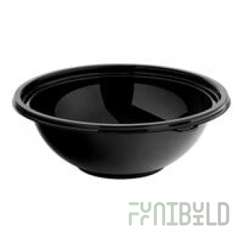 Fineline 5048-BK Super Bowl 48 oz. Black PET Plastic Bowl - 50/Case