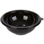 Fineline 5048-BK Super Bowl 48 oz. Black PET Plastic Bowl - 50/Case