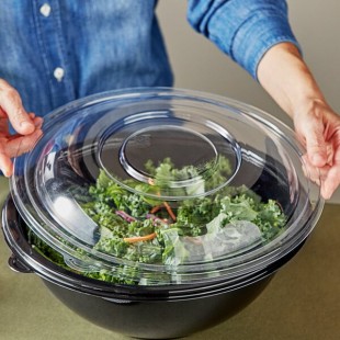 Visions Clear PET Plastic Dome Lid for 160 oz. Round Bowls - 25/Case Visions Clear PET Plastic Dome Lid for 160 oz. Round Bowls - 25/Case