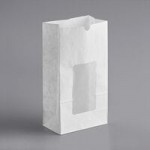 Choice 1/2 lb. White Customizable Paper Coffee Bag with Reclosable Tin Tie - 1,000/Case