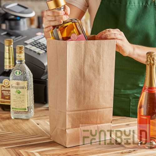 Choice Heavy Duty 12 lb. Extra Heavy-Duty Natural Kraft Bag - 400/Case