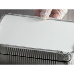 Choice 1.5 lb. Shallow Oblong Foil Take-Out Container with Board Lid - 250/Case Choice 1.5 lb. Shallow Oblong Foil Take-Out Container with Board Lid - 250/Case