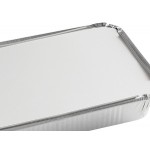 Choice 1.5 lb. Shallow Oblong Foil Take-Out Container with Board Lid - 250/Case Choice 1.5 lb. Shallow Oblong Foil Take-Out Container with Board Lid - 250/Case