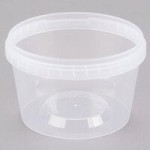 Placon Tamper Resistant Tamper-Evident Translucent Lid for Round Deli Containers - 50/Pack