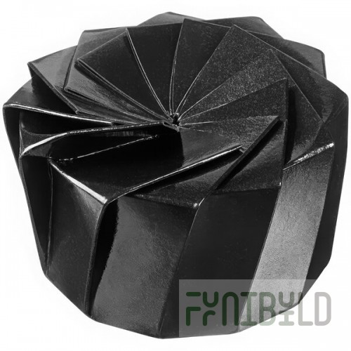 Solia Iris 4.1 oz. Black Cardboard Origami Bowl with BOPP Lamination - Small - 240/Case