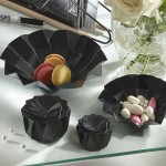 Solia Iris 4.1 oz. Black Cardboard Origami Bowl with BOPP Lamination - Small - 240/Case