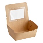 Choice Kraft Folded Paper #4 Take-Out Container with Window 7 3/4