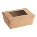 Choice Kraft Folded Paper #4 Take-Out Container with Window 7 3/4