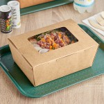 Choice Kraft Folded Paper #4 Take-Out Container with Window 7 3/4