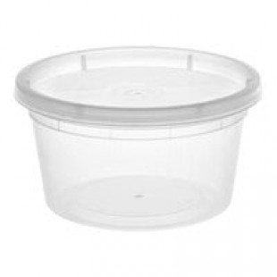 Pactiv/Newspring DELItainer 12 oz. Translucent Round Deli Container Combo Pack - 240/Case