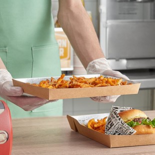 Carnival King 13 lb. Extra Large Foiled Paper Food Tray 10 3/16