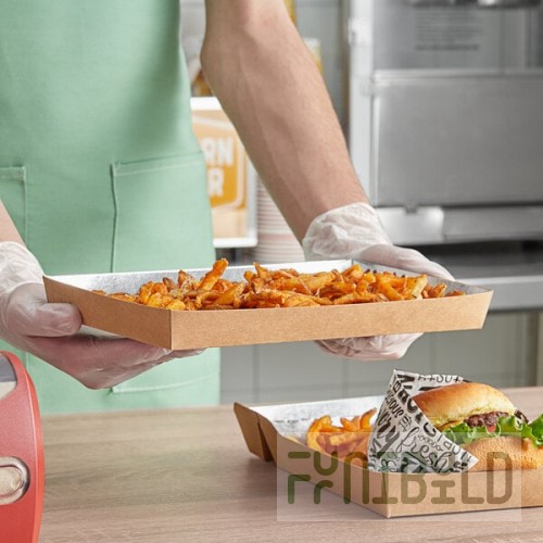 Carnival King 13 lb. Extra Large Foiled Paper Food Tray 10 3/16