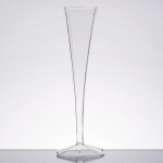 Fineline Wavetrends 1205 Clear Plastic 5 oz. 1-Piece Champagne Flute - 72/Case