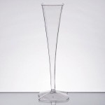 Fineline Wavetrends 1205 Clear Plastic 5 oz. 1-Piece Champagne Flute - 72/Case