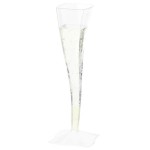 Fineline Wavetrends 1205 Clear Plastic 5 oz. 1-Piece Champagne Flute - 72/Case
