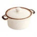 Acopa Keystone 8 oz. Vanilla Bean Stoneware Mini Casserole Dish with Lid - Sample Acopa Keystone 8 oz. Vanilla Bean Stoneware Mini Casserole Dish with Lid - Sample