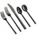 Acopa Phoenix Black 18/0 Stainless Steel Forged Flatware 5-Piece Set - Sample Acopa Phoenix Black 18/0 Stainless Steel Forged Flatware 5-Piece Set - Sample