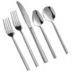 Acopa Phoenix Black 18/0 Stainless Steel Forged Flatware 5-Piece Set - Sample Acopa Phoenix Black 18/0 Stainless Steel Forged Flatware 5-Piece Set - Sample