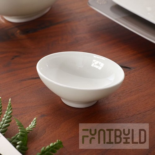 Villeroy & Boch 10-4510-3932 Modern Grace 1.5 oz. White Bone Porcelain Dip Bowl - 6/Case