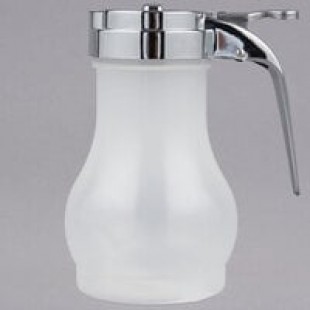 TableCraft PP10CP 10 oz. Polypropylene Modern Syrup Dispenser with Chrome Plated ABS Top - 12/Pack TableCraft PP10CP 10 oz. Polypropylene Modern Syrup Dispenser with Chrome Plated ABS Top - 12/Pack