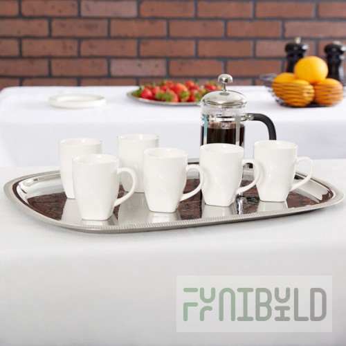 Vollrath 82121 Elegant Reflections Stainless Steel Oblong Serving Tray - 24