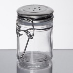 TableCraft H15S&P 1.5 oz. Resealable Salt and Pepper Shaker Glass Jar with Stainless Steel Clip-Top Lid TableCraft H15S&P 1.5 oz. Resealable Salt and Pepper Shaker Glass Jar with Stainless Steel Clip-Top Lid