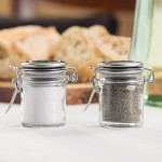 TableCraft H15S&P 1.5 oz. Resealable Salt and Pepper Shaker Glass Jar with Stainless Steel Clip-Top Lid TableCraft H15S&P 1.5 oz. Resealable Salt and Pepper Shaker Glass Jar with Stainless Steel Clip-Top Lid