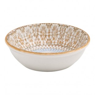 Ariane Cruise Tangier 1.69 oz. Round Blue and Orange Porcelain Ramekin with Ivory Exterior - 18/Case Ariane Cruise Tangier 1.69 oz. Round Blue and Orange Porcelain Ramekin with Ivory Exterior - 18/Case