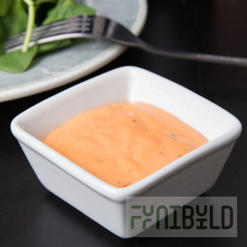 Tuxton GSP-750 TuxTrendz Santorini 3 oz. Bright White Square China Ramekin - 24/Case