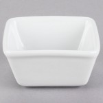 Tuxton GSP-750 TuxTrendz Santorini 3 oz. Bright White Square China Ramekin - 24/Case