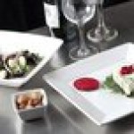 Tuxton GSP-750 TuxTrendz Santorini 3 oz. Bright White Square China Ramekin - 24/Case