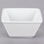 Tuxton GSP-750 TuxTrendz Santorini 3 oz. Bright White Square China Ramekin - 24/Case