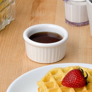 Tuxton BWX-0352 3.5 oz. White Fluted China Ramekin - 12/Pack