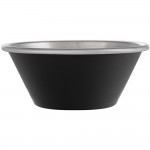 Choice 1.5 oz. Matte Black Stainless Steel Round Sauce Cup - 12/Pack
