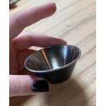 Choice 1.5 oz. Matte Black Stainless Steel Round Sauce Cup - 12/Pack