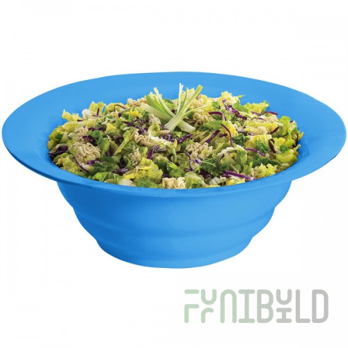 TableCraft CW3120SBL 10 Qt. Sky Blue Cast Aluminum Wide Rim Salad Bowl