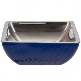 Bon Chef Diamond Collection Cold Wave 3 Qt. Cobalt Blue Triple Wall Square Bowl
