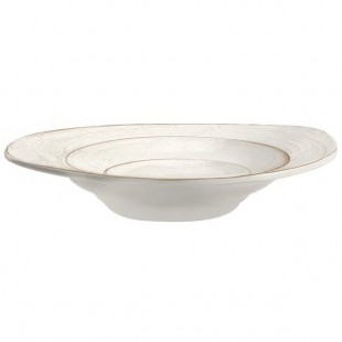 Elite Global Solutions DB925ST-OWD Della Terra Melamine Stoneware 12 oz. Off White Irregular Round Bowl - 6/Case